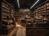Vintage bookstore with shelves