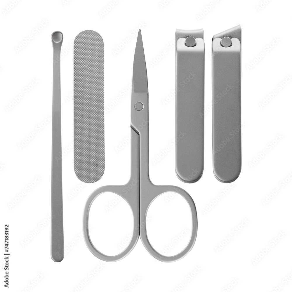 manicure set kit in case, isolated. Manicure accessories. Tools of manicure set isolated on white background. Set of manicure and pedicure tools. manicure set kit in case, isolated. Manicure accessories. Tools of manicure set isolated on white background. Set of manicure and pedicure tools.
