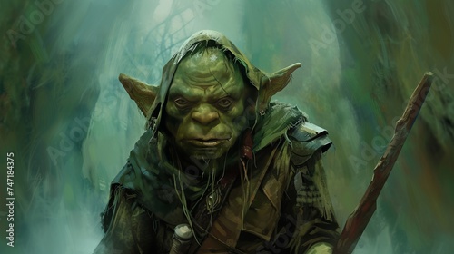 goblin character in the forest illustration.