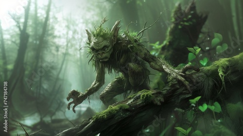 goblin character in the forest illustration. © Yahor Shylau 
