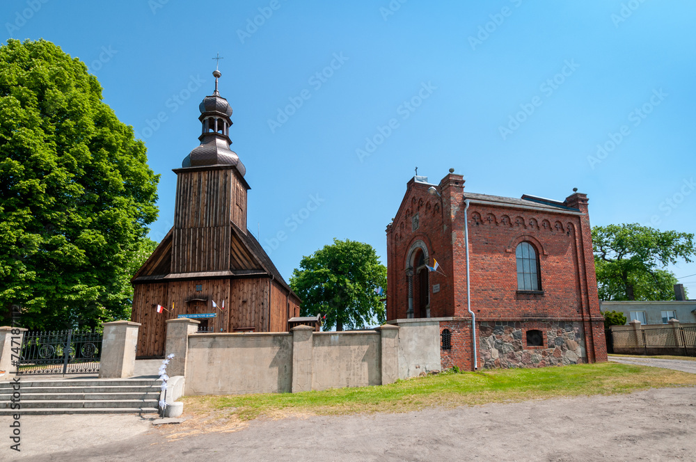 Fototapeta premium Church of the Purification of the Blessed Virgin Mary in Starygrod, Greater Poland Voivodeship, Poland 