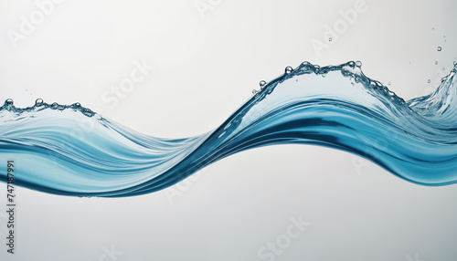 Abstract backdrop featuring transparent water glass waves Isolated on white background. Perfect for contemporary, artistic, and futuristic concepts