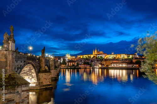 View of Prague castle and old town in Prague, Czech Republic	