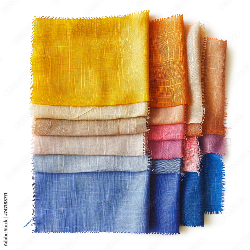 One neatly folded colorful fabric swatch