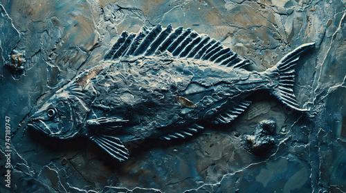 Fish fossil texture as nice natural background