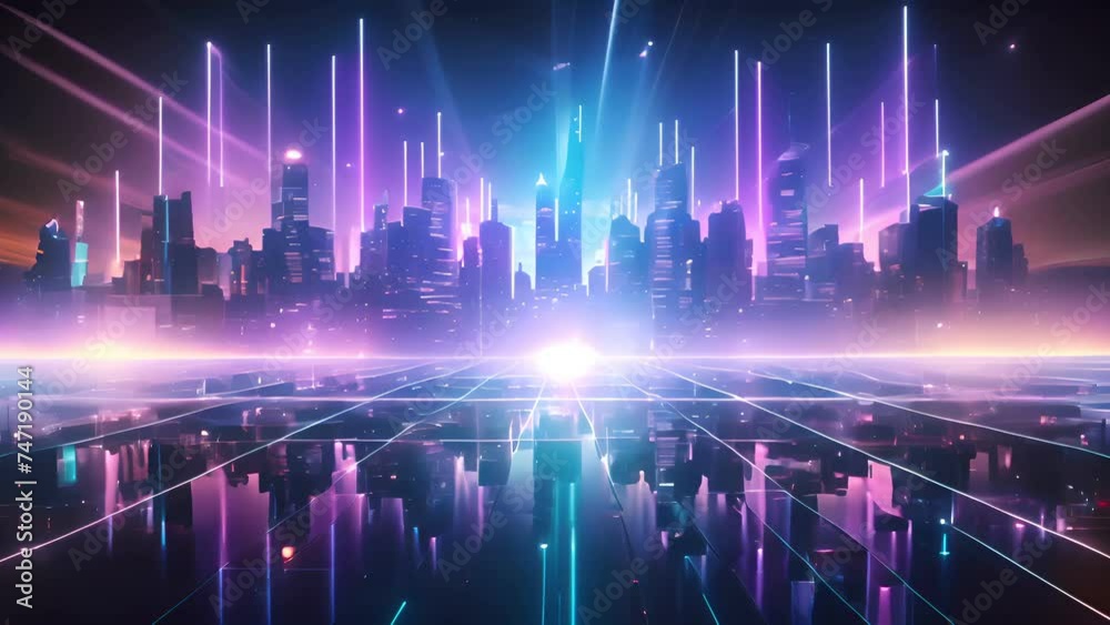 cityscape with space and neon light effect. Modern hi-tech, science, futuristic technology concept. Abstract digital high tech city design for banner background. cityscape with space and neon light effect. Modern hi-tech, science, futuristic technology concept. Abstract digital high tech city design for banner background.