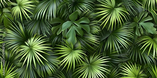 Leaves of palm tree. Seamless pattern. Vector background