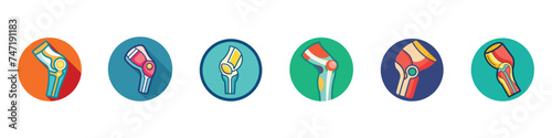 Knee icon. Human Knee Bone Joint Line Icon. Anatomy Leg Skeleton Linear Pictogram. Arthritis, Knee joint icon, Knee Joint Pain Silhouette Icon Set. Ache of Knee, Knee joint icon