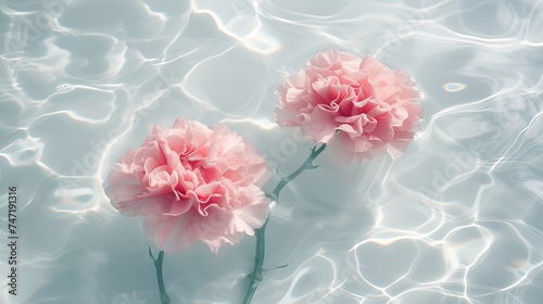 carnations in water.