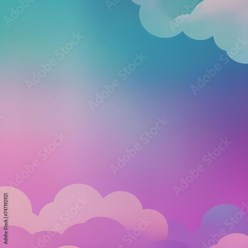 Pink and blue clouds empty background with space for text