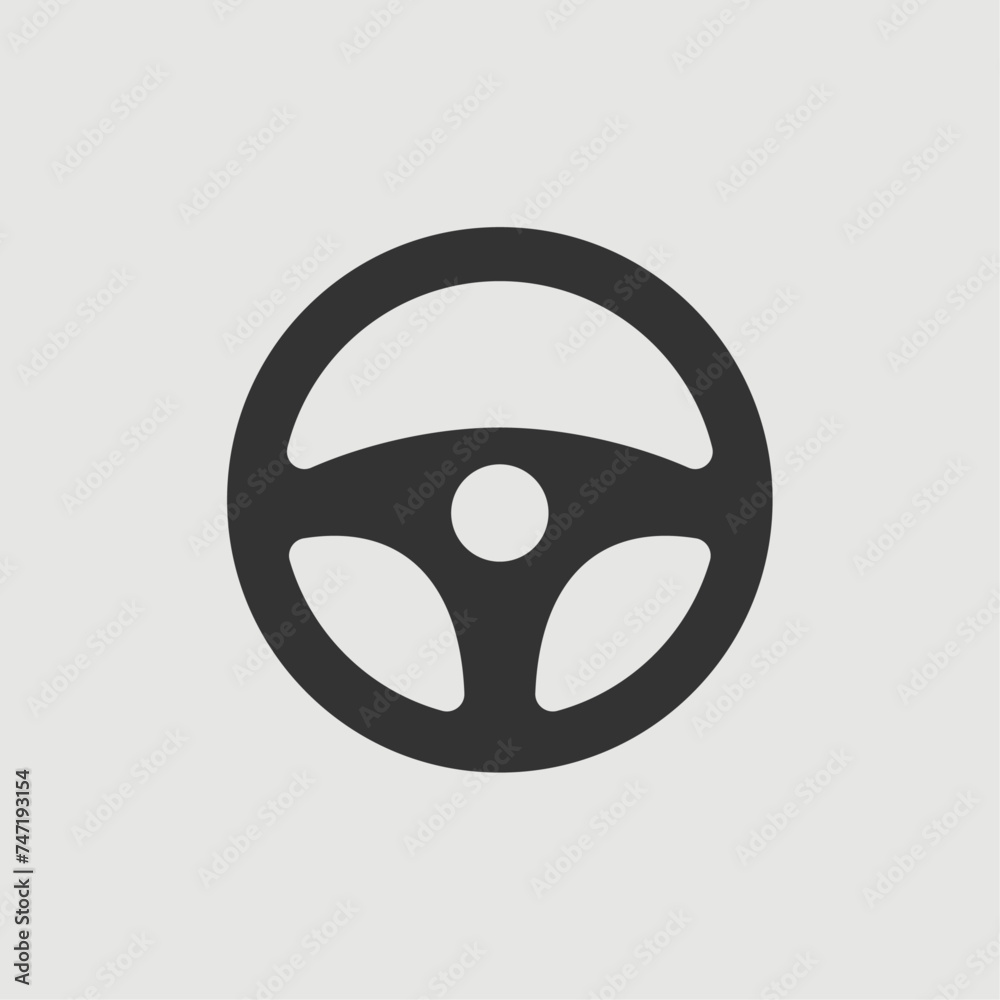 Vector Simple Isolated Steering Wheel Icon Vector Simple Isolated Steering Wheel Icon