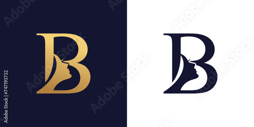 Beauty logo with creative element style premium vector