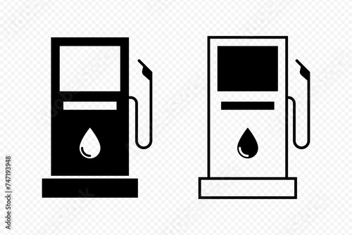 Petrol pump icon set isolated on transparent background photo