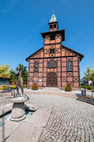 Former half-timbered evangelical church in Ujscie, Greater Poland Voivodeship, Poland 