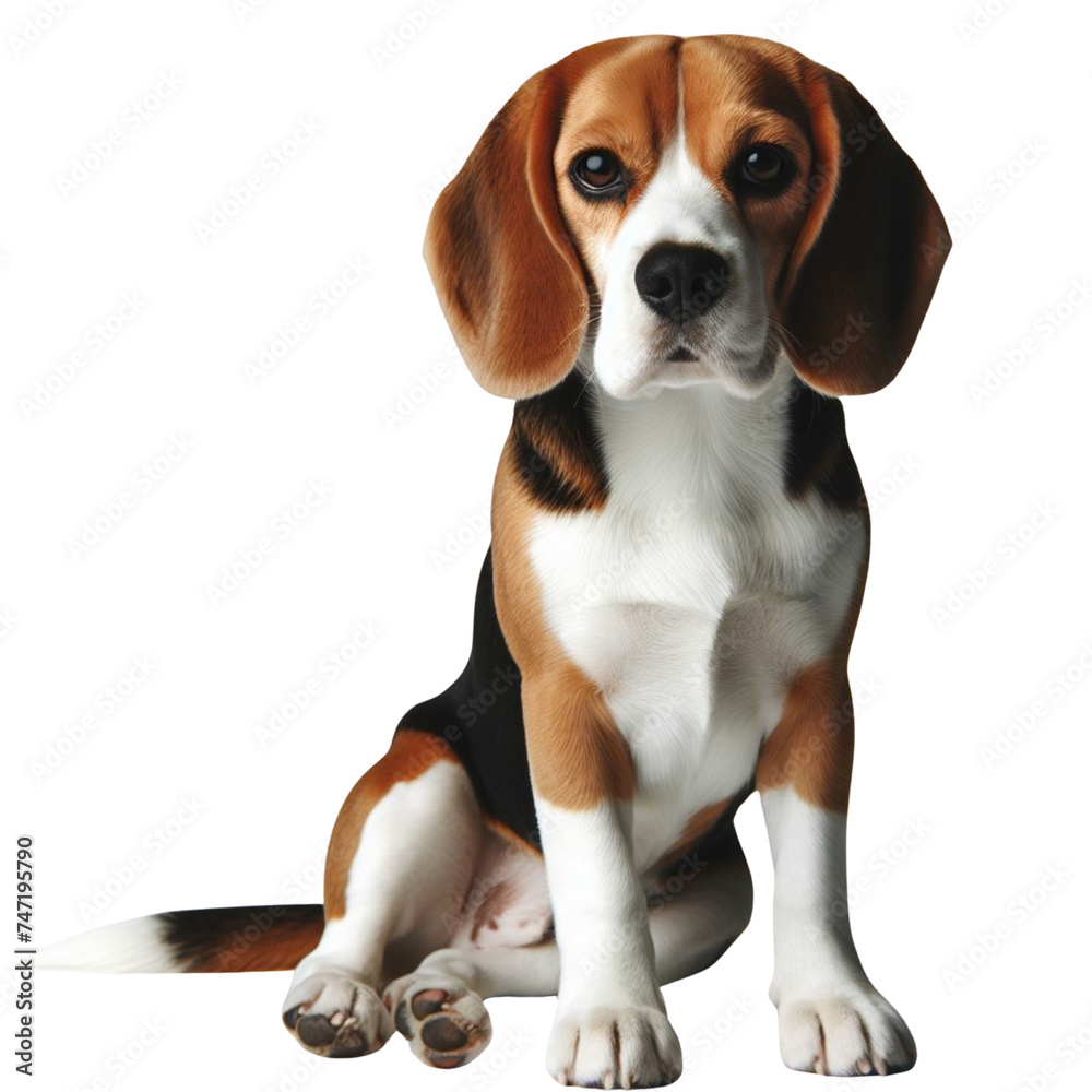 beagle puppy on white background
