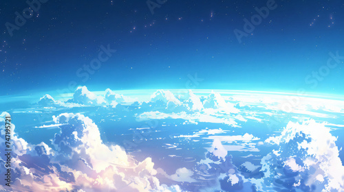 High Sky Above the Clouds, Blue Atmosphere