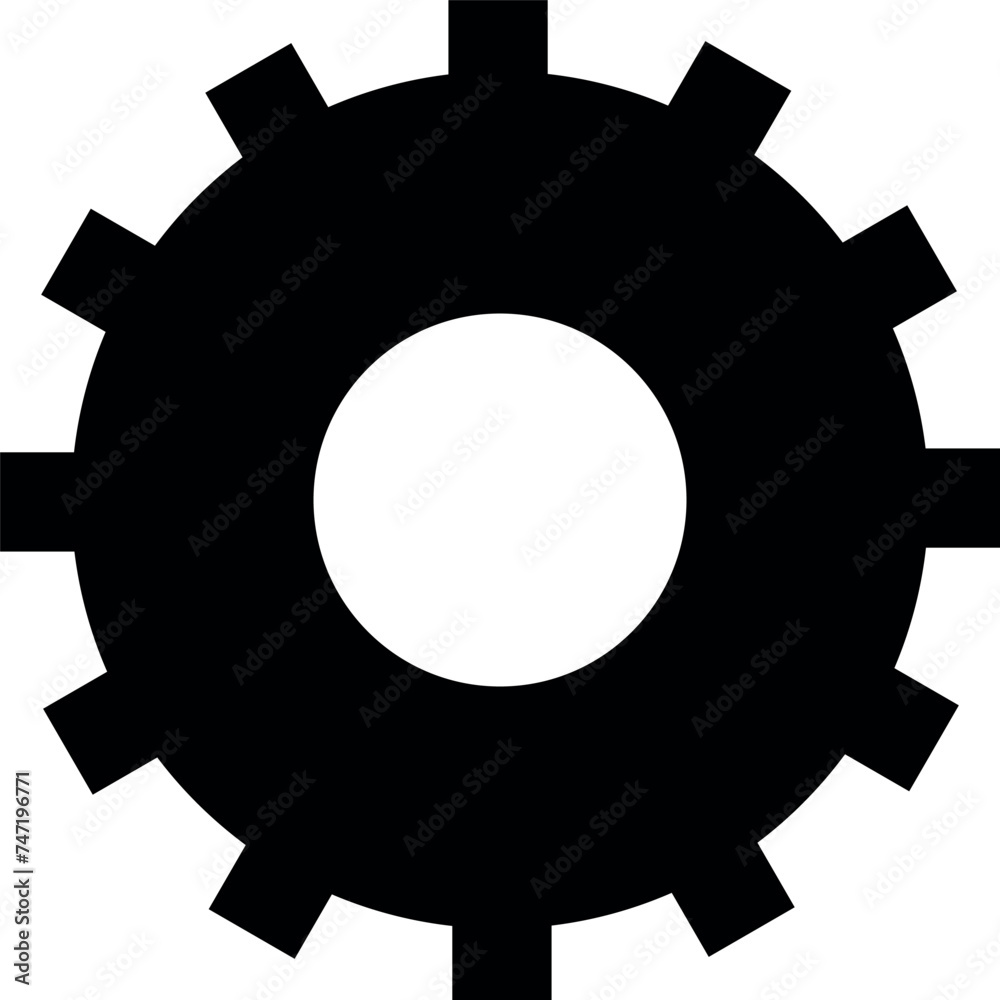 Gear Icon in Flat Style. Vector Illustration.