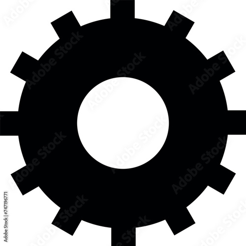 Gear Icon in Flat Style. Vector Illustration.