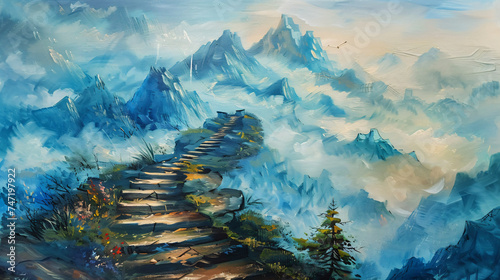 Landscape in the Mountains, Old Staircase