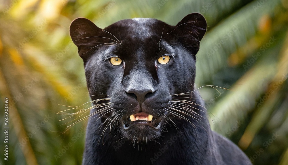Fierce Gaze: Intense Angry Expression of a Black Panther