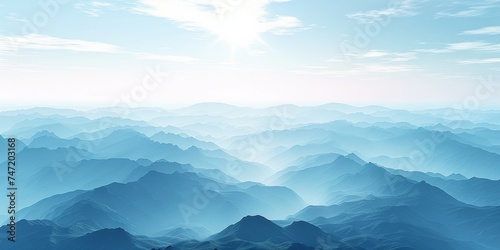 Panoramic View of Mountain Range From Hilltop