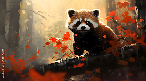 The panda red or lesser panda (Ailurus fulgens) photo