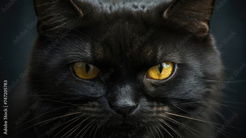 Close-up angry cat Close-up angry cat