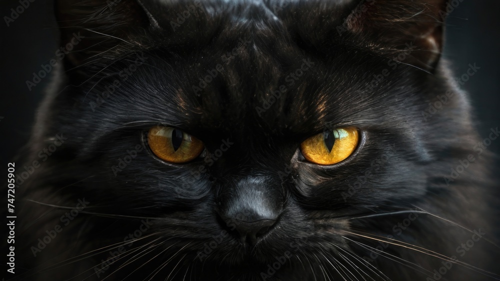 Close-up angry cat Close-up angry cat