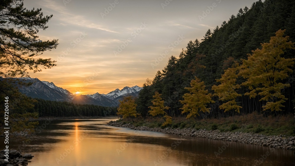 Fototapeta premium Sunset in the mountains