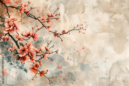 Branch With Pink Flowers Painting