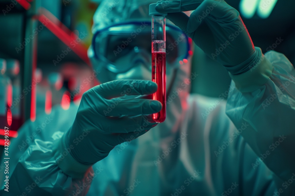 Healthcare Professional Holding a Test Sample in a Modern Laboratory Healthcare Professional Holding a Test Sample in a Modern Laboratory