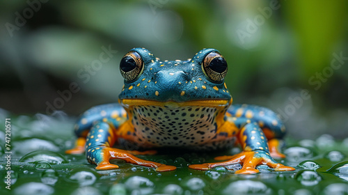 wildlife photography  authentic photo of a frog in natural habitat  taken with telephoto lenses  for relaxing animal wallpaper and more