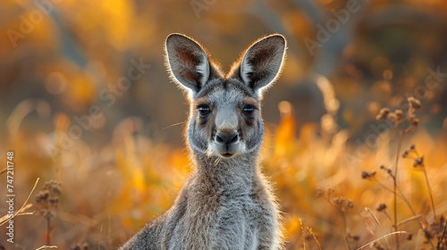 wildlife photography, authentic photo of a kangaroo in natural habitat, taken with telephoto lenses, for relaxing animal wallpaper and more