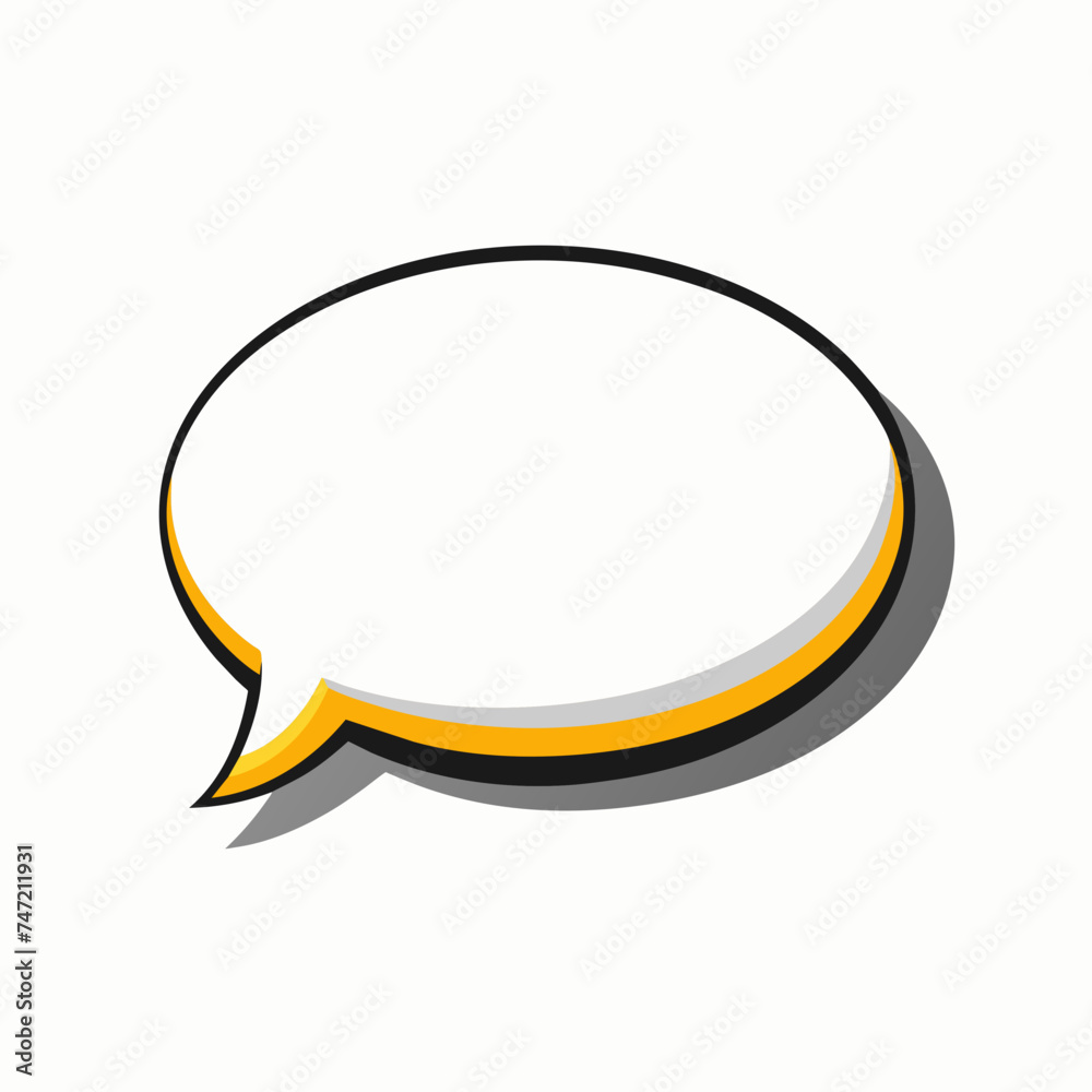 Empty White Speech Bubble on White Background - Graphic Element Empty White Speech Bubble on White Background - Graphic Element