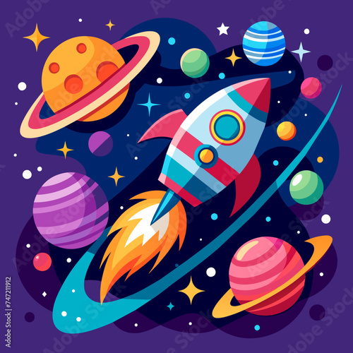 Pop Space Illustration Background - Graphic Design Element
