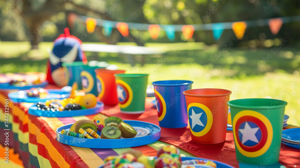 A superhero training camp-themed birthday party with obstacle course, superhero cape and mask making, and superhero-themed snacks — Creation and Development, Success and Achievemen