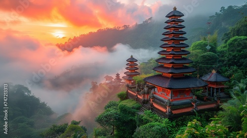 Bali pagoda , Indonesia hd photo background 
