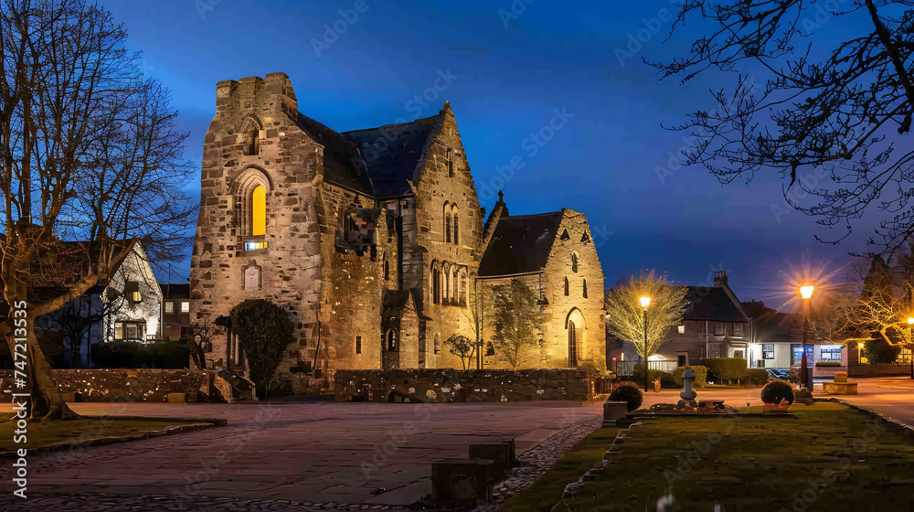 Historic Donegal castle and church in Donegal 