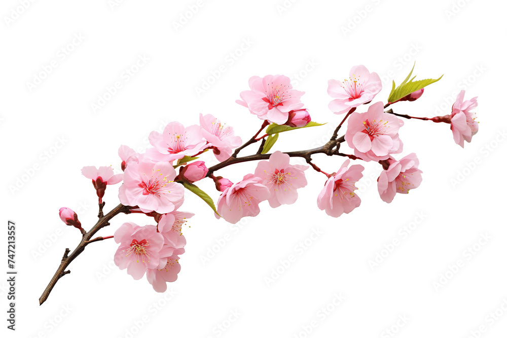 Fototapeta premium pink cherry blossom flower on white