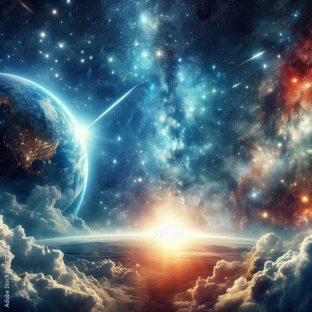 This image captures the breathtaking view of the Earth from space ...