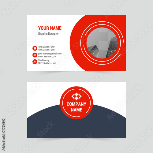 Red and black modern business card template