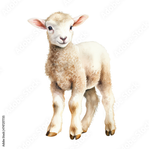 Lamb watercolor clipart illustration on transparent background © Thuy Nguyen