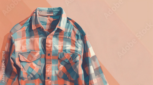 Illustration check shirt fabric idea. © Johnu