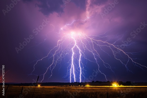 Lightning Bolt Over Field