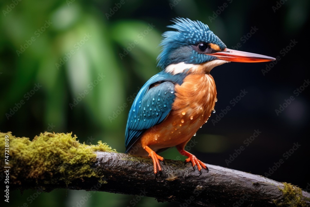 Fototapeta premium kingfisher on the branch,Colorful Kingfisher ,Kingfisher On Perch