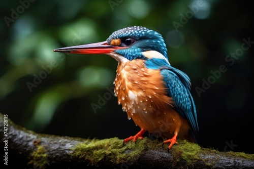 kingfisher on the branch,Colorful Kingfisher ,Kingfisher On Perch © CStock