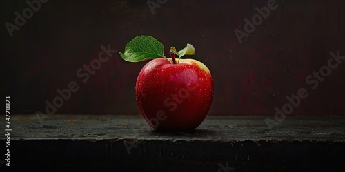 Apple as a still life on a black background, art, wallpaper, composition. © Oleksii