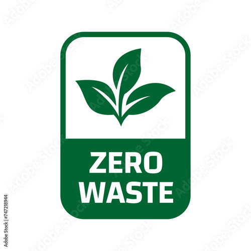 Zero waste labels. Green eco friendly label