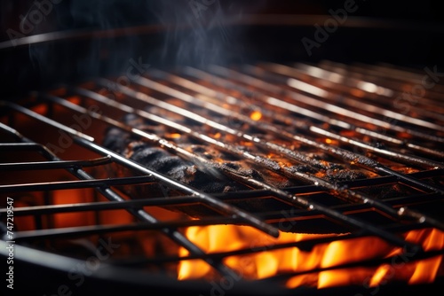 Grill Background ,Empty Fired Barbecue 