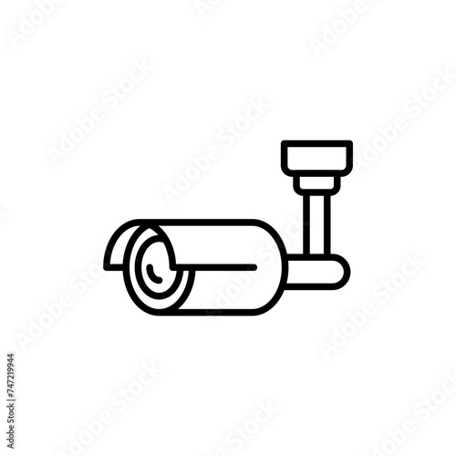 Security camera outline icons  minimalist vector illustration  simple transparent graphic element .Isolated on white background